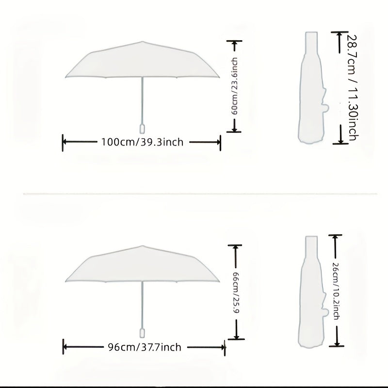 Sanrio Kuromi Automatic Folding Umbrella - UV Protection, Lightweight & Portable Travel Rain Gear with 190T Canopy & Rubber Handle, Cute Cartoon Design - Ideal for Sunny & Rainy Days, Perfect Gift, Umbrellas for Rain