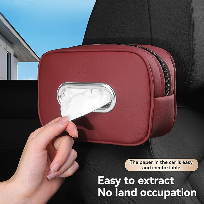 Faux Leather Car Sun Visor Tissue Box - Easy to Extract, No Land Occupation, Comfortable Napkin Holder for Auto Interior Decor, Auto Interior Accessory | Modern Car Accessory | Durable Material, Tissue Box for Car