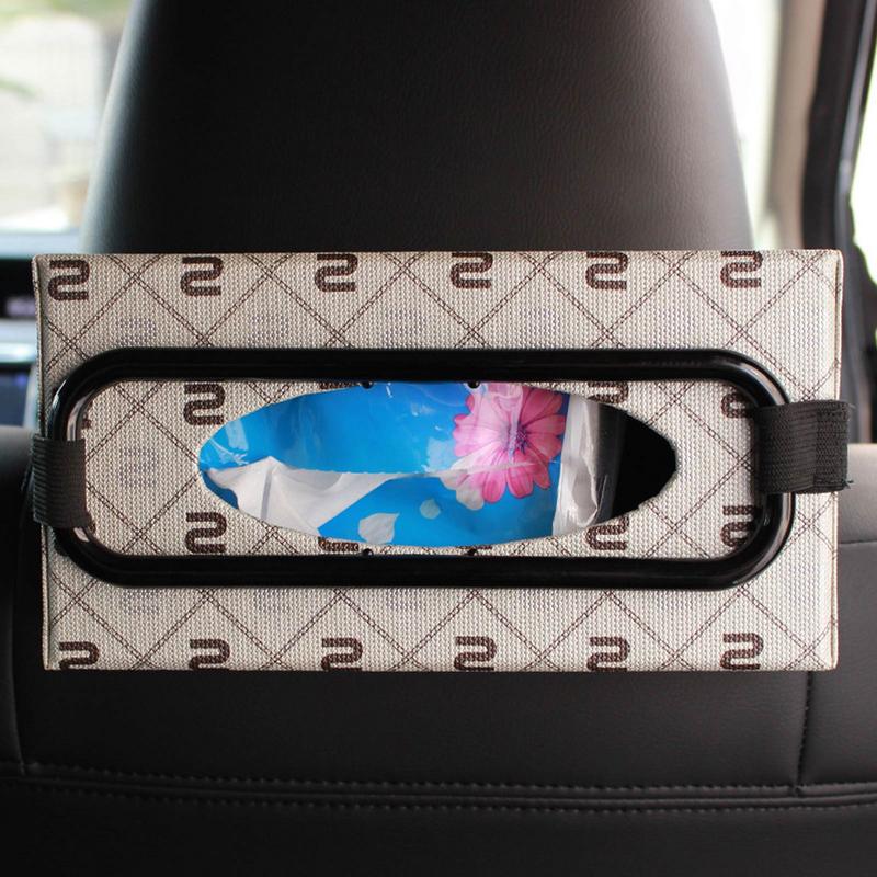 1pc Universal Car Tissue Holder with Adjustable Strap - Yellow Plastic Box for Napkins, Paper Towels, and Tissues - Ideal for Sun Visors and Center Console Storage, Center Console Organizer|Decorative Box|Durable Plastic, Tissue Box Holder
