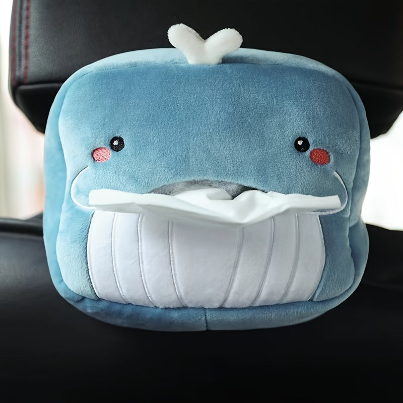 Cute Plush Animal Car Tissue Box Holder - Portable, Multi-Functional Drawer Design For Women'S Vehicles Cute Car Accessories For Women Tissue Box Holder Car