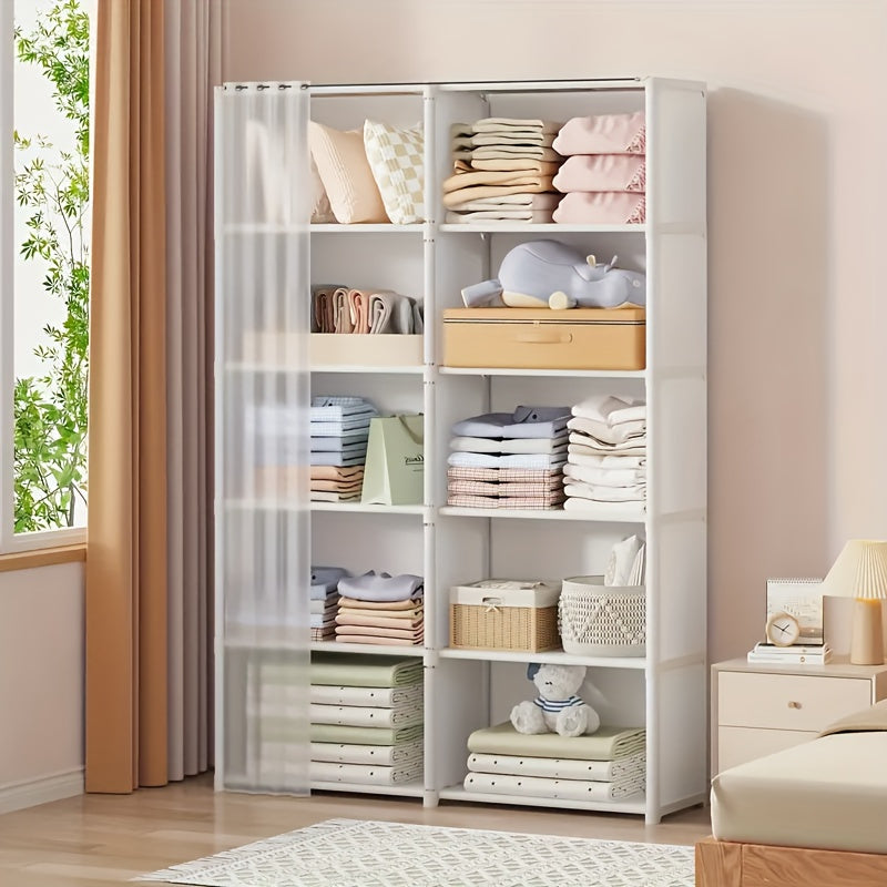 6-Tier Easy-to-Assemble Bookshelf & Wardrobe - Single\u002FDouble Row Configurations, Space-Saving Storage for Clothes, Books, Office Supplies - Durable Multi-Purpose Organizer for Home, Office, Dorm, Classroom, Book Shelves