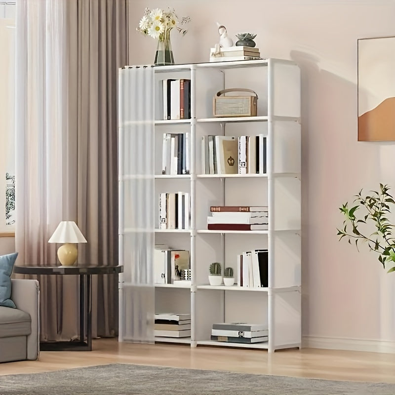 1pc Freestanding Plastic Closet Organizer System, Portable Multi-Layer Storage Rack, Dustproof Clothing Wardrobe with Closed Storage \u003C3.2 Cubic Feet, Weather-Independent, Lightweight \u003C30 Lbs for Home, Office, & Dorm
