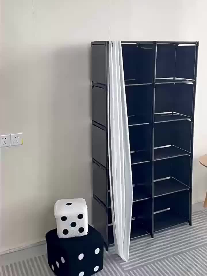 6-Tier Easy-to-Assemble Bookshelf & Wardrobe - Single\u002FDouble Row Configurations, Space-Saving Storage for Clothes, Books, Office Supplies - Durable Multi-Purpose Organizer for Home, Office, Dorm, Classroom, Book Shelves