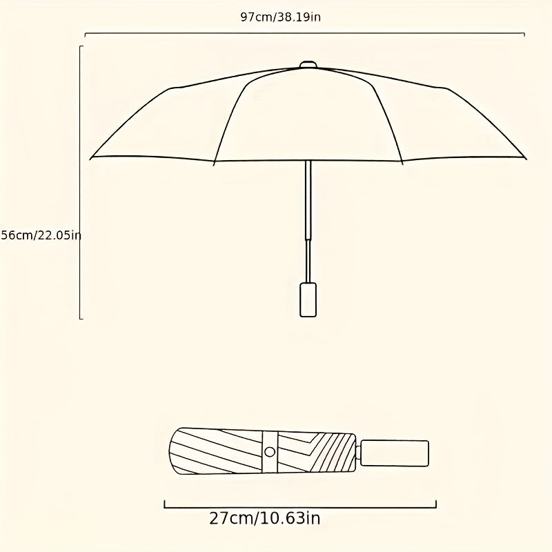 Cute Cat Design Manual Folding Umbrella - 8-Rib Carbon Fiber Frame, 190T Water-Resistant Fabric, Compact Lightweight Umbrella for Women & Men, Sun & Rain Dual Use, Outdoor Umbrella