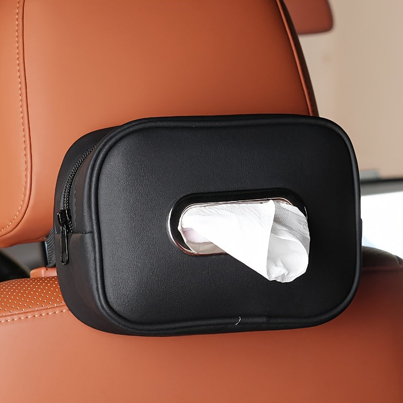 Faux Leather Car Sun Visor Tissue Box - Easy to Extract, No Land Occupation, Comfortable Napkin Holder for Auto Interior Decor, Auto Interior Accessory | Modern Car Accessory | Durable Material, Tissue Box for Car