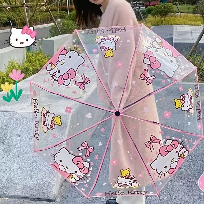 Sanrio Cute & Stylish Transparent Umbrella - Durable, Foldable Design for Men & Women - Perfect Gift Idea