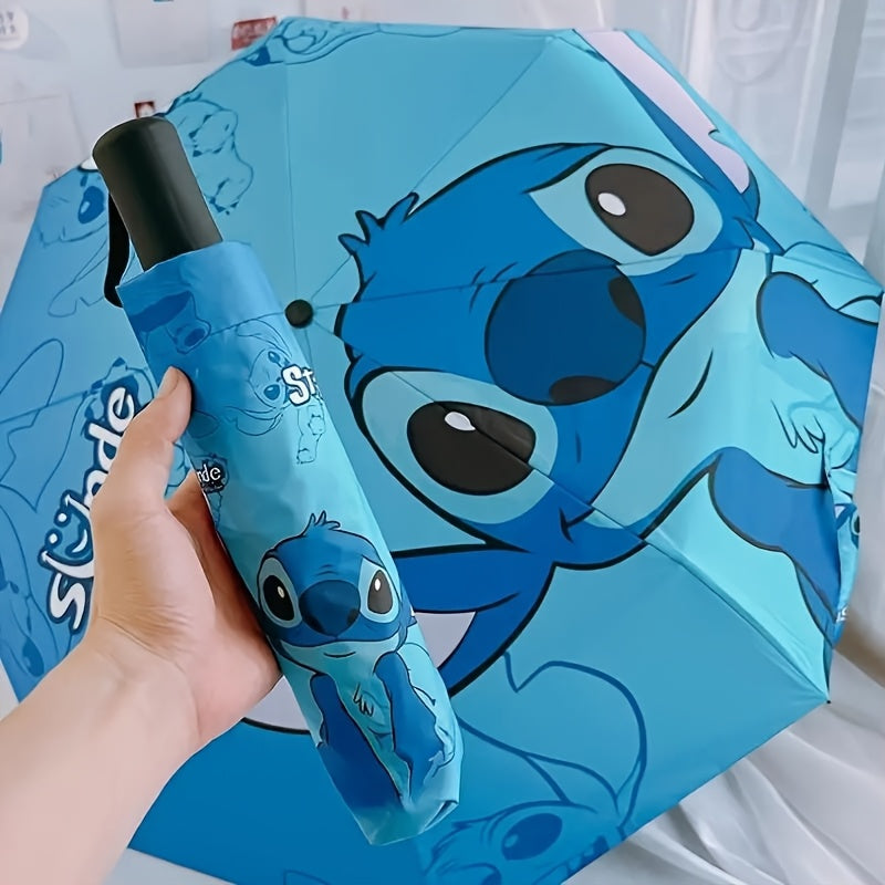Title Reserved Disney Stitch Fashion Manual Folding Umbrella UVresistant plastic cartoon design suitable for sunny and rainy days