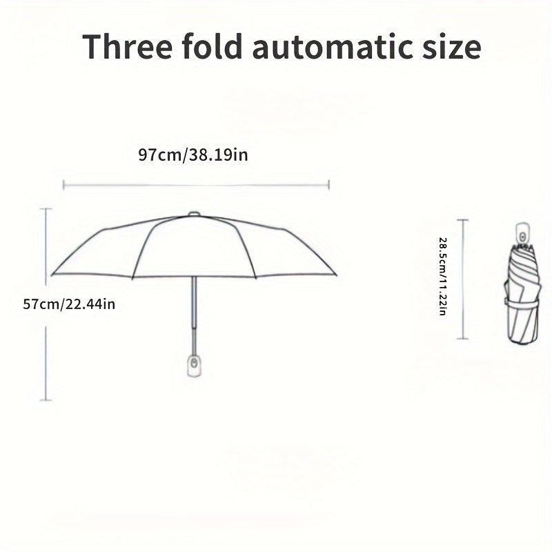 Cat & Sunflower Automatic Sun Umbrella - UV Protection Travel Umbrella with 8-Rib Compact Folding Design, Cute Cat Holding Sunflower Pattern, Lightweight Windproof for Rain & Shine, Stylish Outdoor Accessory