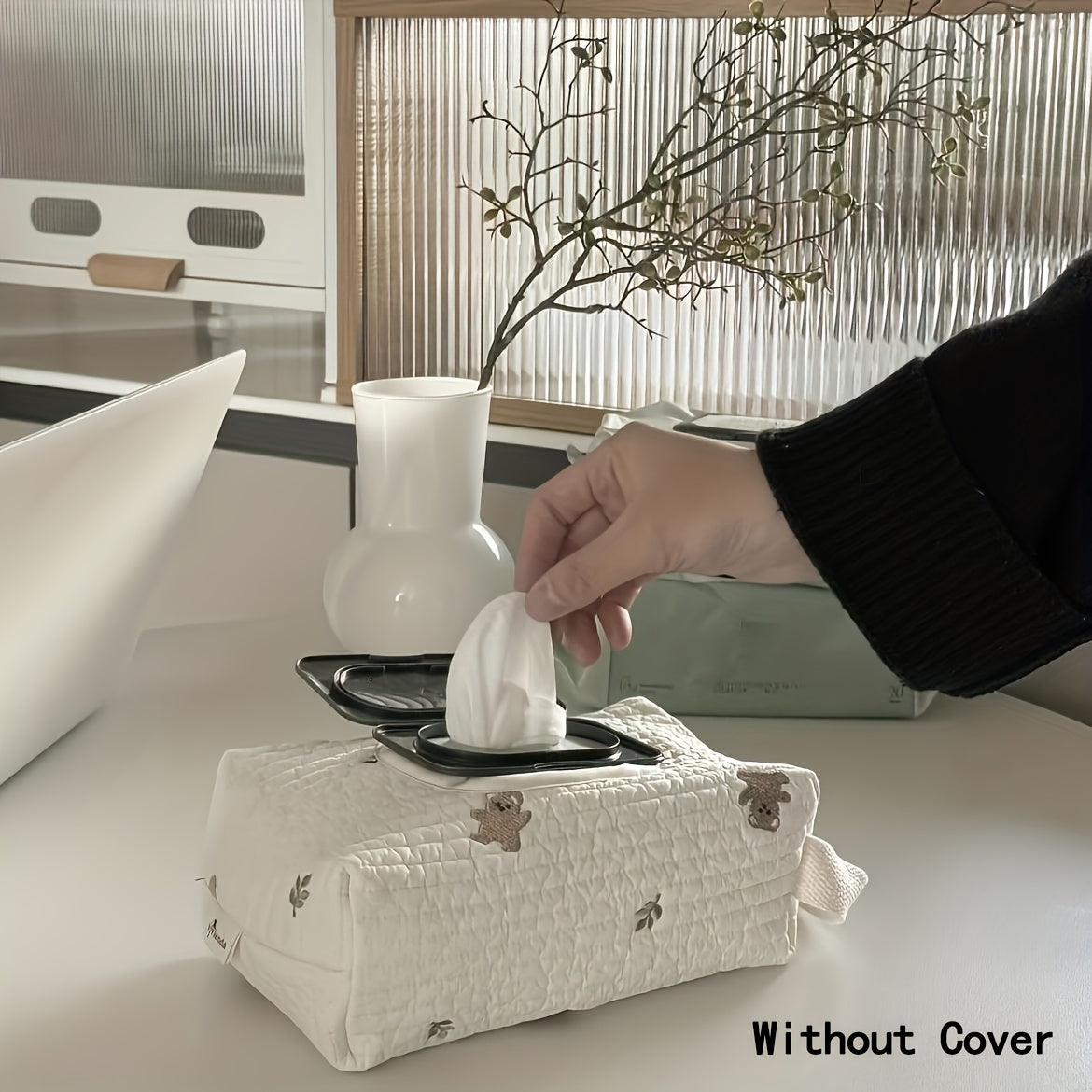 1pc Large Capacity Portable Travel Tissue Box Organizer with Flip Lid - Durable Polyester Fabric, Unfinished Design for Home, Office & On-the-Go Use, Travel Tissue Organizer | Decorative Tissues | Durable Organizer, Travel Tissue Packs