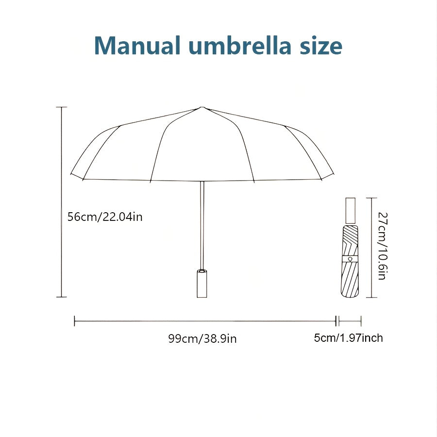 1pc Van Gogh Inspired Black Cat Pattern Folding Umbrella, Casual Cute Fashion Style, Manual Open, 8 Ribs, Pongee & Iron Material, Foldable Sunshade with UV Protection