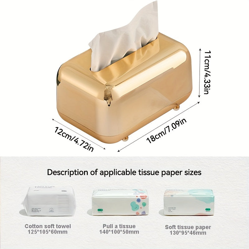 1pc Vintage-Inspired Bread Shape Tissue Box - Electroplated Luxury Holder with 2 Color Options - Bathroom Accessories, Organizers, and Storage for a Clutter-Free Space