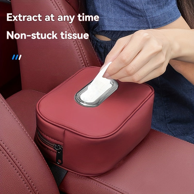 Faux Leather Car Sun Visor Tissue Box - Easy to Extract, No Land Occupation, Comfortable Napkin Holder for Auto Interior Decor, Auto Interior Accessory | Modern Car Accessory | Durable Material, Tissue Box for Car