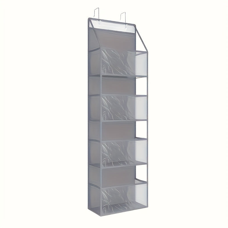 6-pocket hanging box on door with clear plastic pockets - Space-saving storage for bedrooms, wardrobes, bathrooms, apartments and dormitories - perfect for shirts, socks, towels and more, wardrobe storage and storage