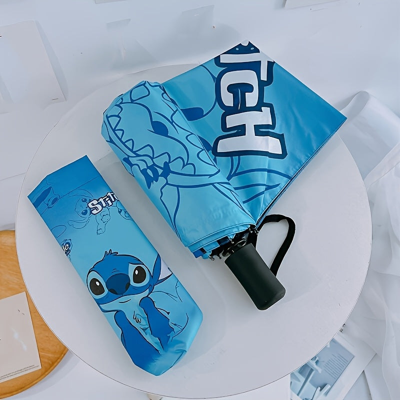 Title Reserved Disney Stitch Fashion Manual Folding Umbrella UVresistant plastic cartoon design suitable for sunny and rainy days