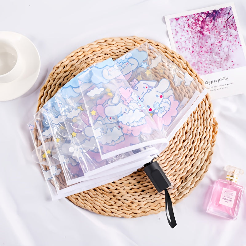 Sanrio Cute & Stylish Transparent Umbrella - Durable, Foldable Design for Men & Women - Perfect Gift Idea