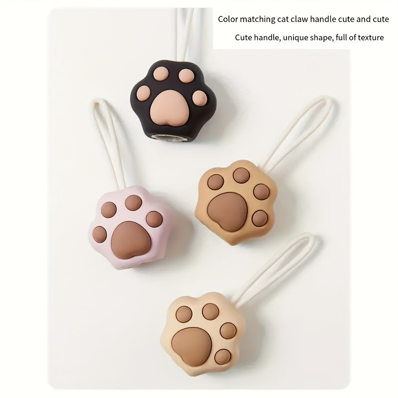 Cute Cat Paw Design Umbrella - Foldable, Sun-Protective, UV-Resistant, Aluminum Alloy Handle & Ribs, Light Brown with Playful Cat Paw Illustration, Ideal for Father'S Day & Mother'S Day Gifts, Pet Accessories | Playful Design | Durable Umbrella