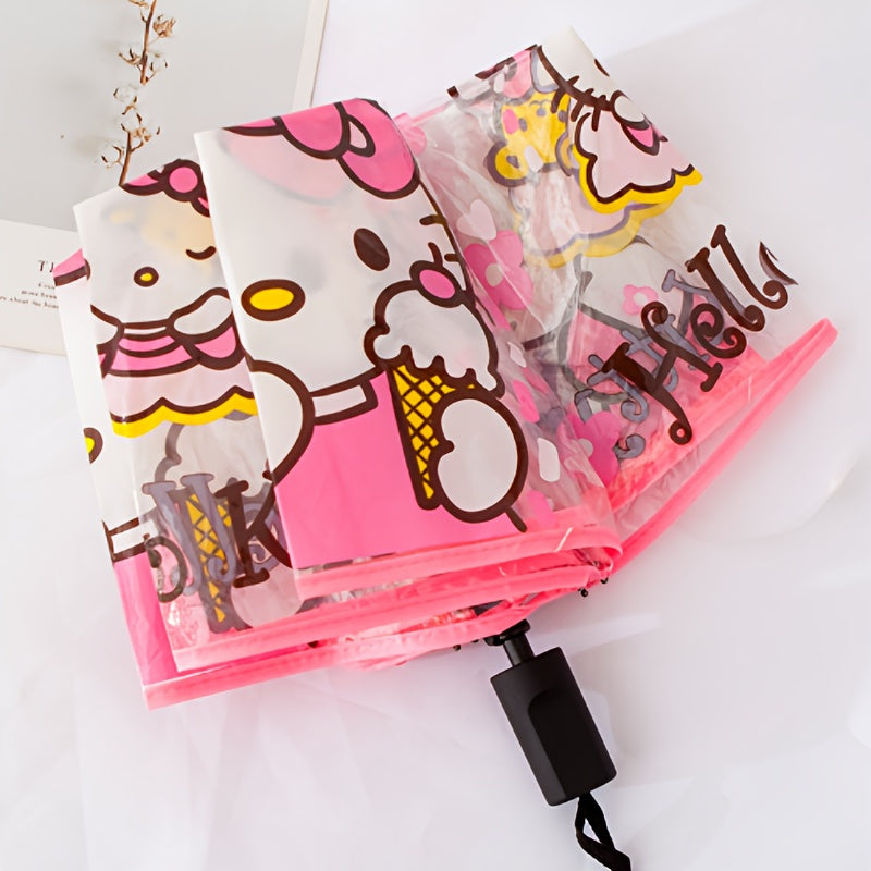 Sanrio Cute & Stylish Transparent Umbrella - Durable, Foldable Design for Men & Women - Perfect Gift Idea