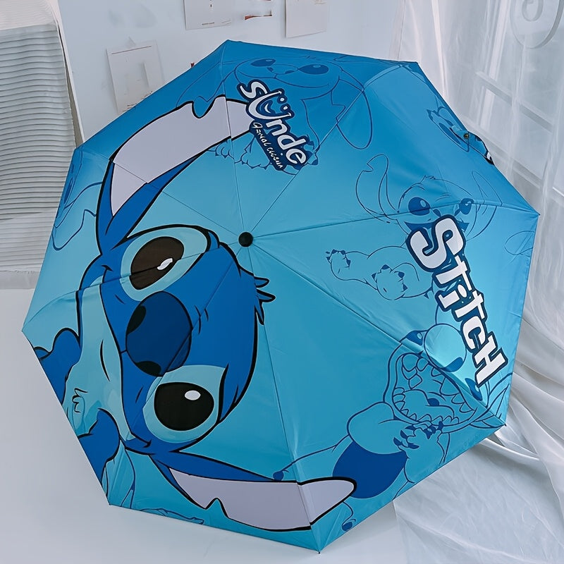 Title Reserved Disney Stitch Fashion Manual Folding Umbrella UVresistant plastic cartoon design suitable for sunny and rainy days