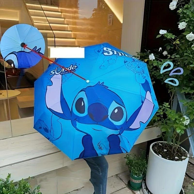 Title Reserved Disney Stitch Fashion Manual Folding Umbrella UVresistant plastic cartoon design suitable for sunny and rainy days